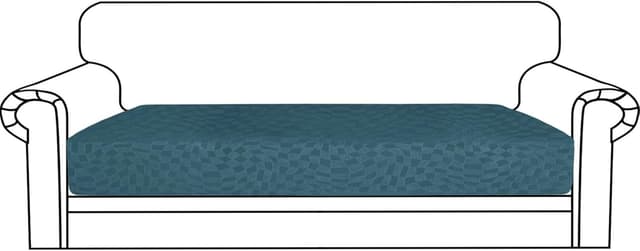 Detalle de Housse assise et dossier de canapé extensible Ystyle (3 places) – Turquoise