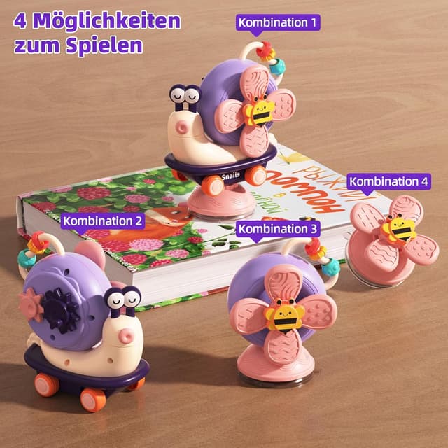 Detalle de Loyzico Saugnapf Spielzeug fürs Hochstuhl