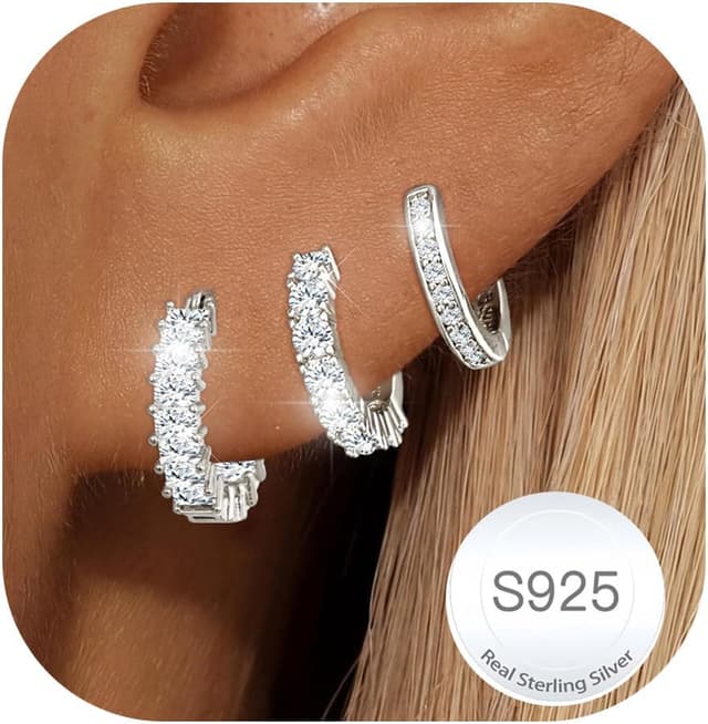 Thumbnail 6 de Halora 3 Paar Creolen Set aus Silber 925 mit hypoallergenen Eigenschaften (Damen)