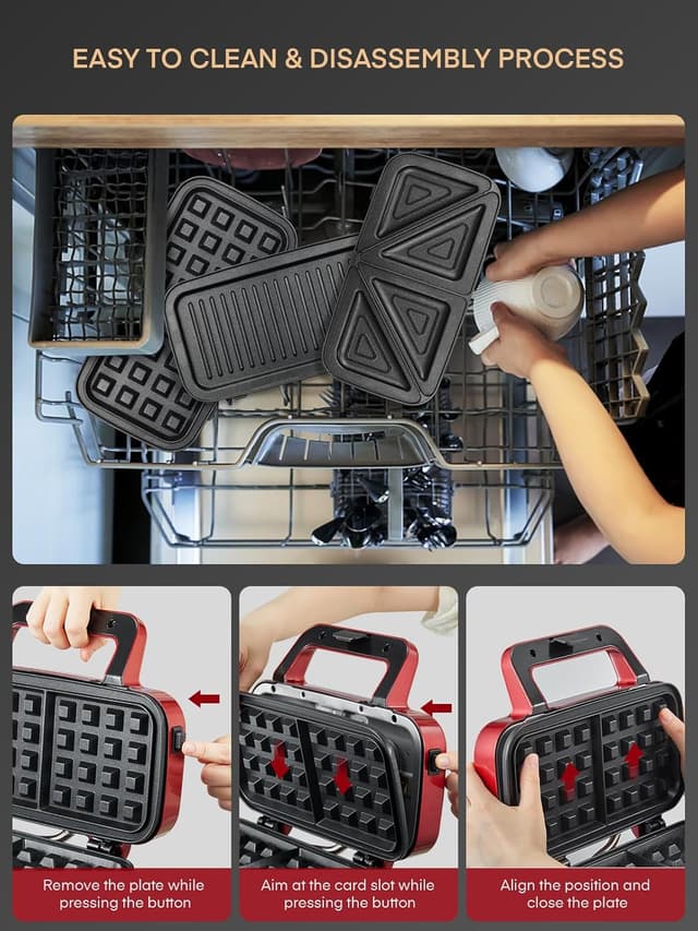 Thumbnail 6 de Sandwichera 3 en 1 Tefal, 1200W, Grill, Gofrera y Sandwichera 🍽