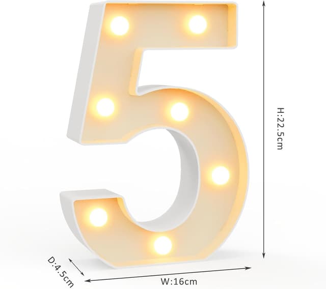 Detalle 2 de LED Zahlenlampe 50 mit warm/kaltweiß