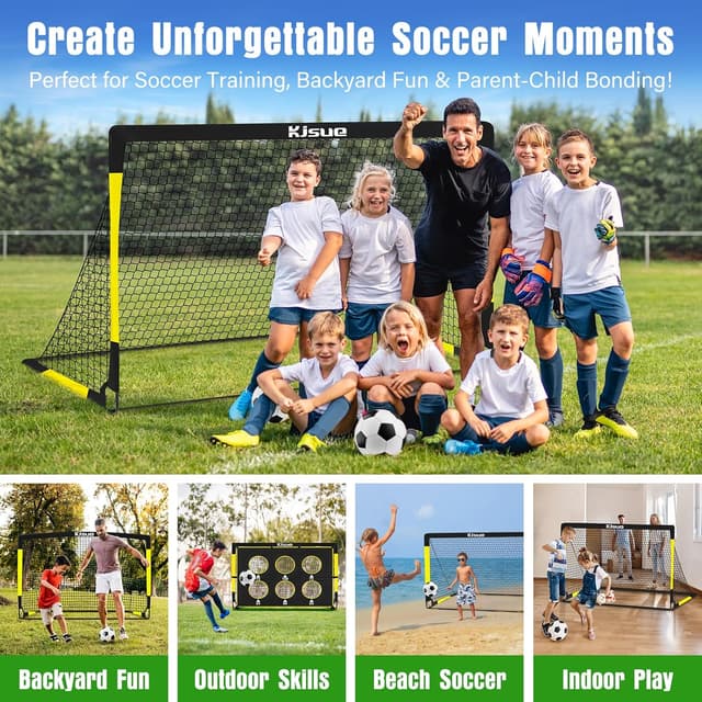 Thumbnail 6 de Kids Soccer Goal Backyard Set (2 Pack) — 6x4 ft Pop-Up Nets for Ages 3–12+