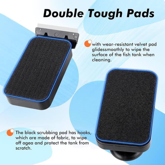 Detalle 2 de hygger Aquarium Magnet Cleaner Brush – floating magnetic glass cleaner with two detachable blades