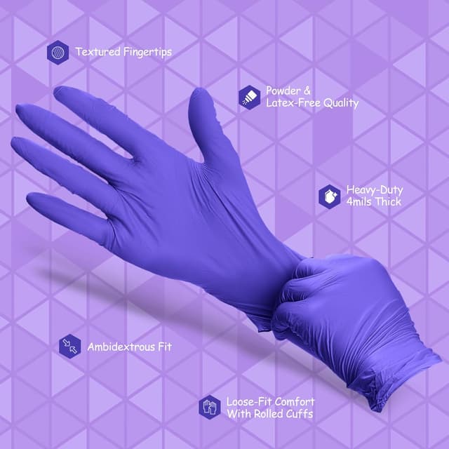Detalle 1 de PEIPU Nitrile Gloves 4 mil X-Large