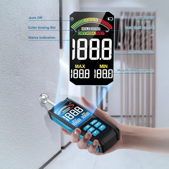 Detalle de DURFICST Feuchtigkeitsmessgerät 3 Zoll HD