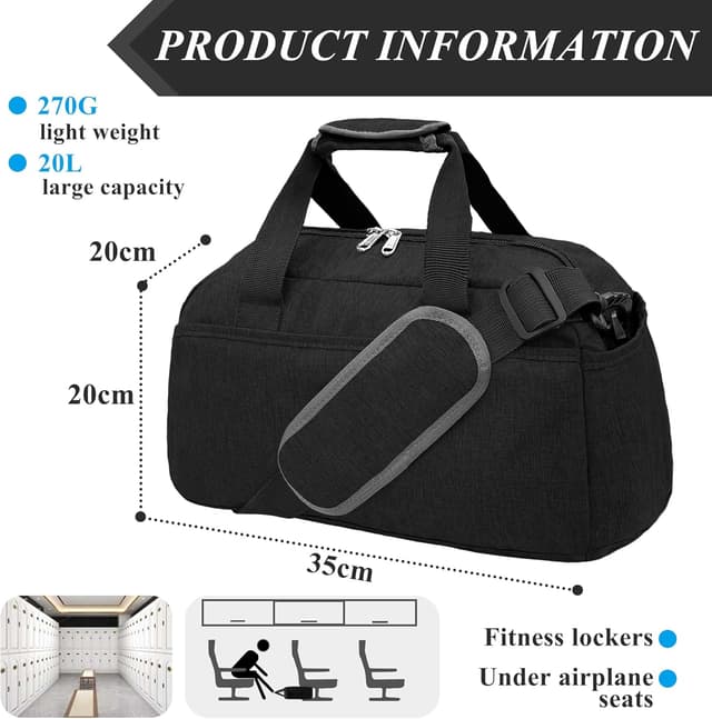 Detalle 2 de 14 inch Small Gym Duffle Bag 35x20x20cm