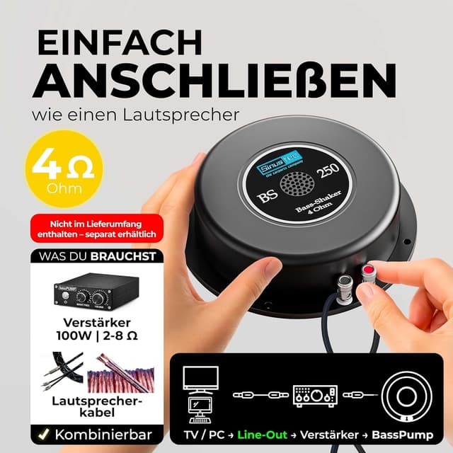 Detalle de Reckhorn Haut-Parleur excitateur 200 W Sinustec St-BS 250 4 Ω