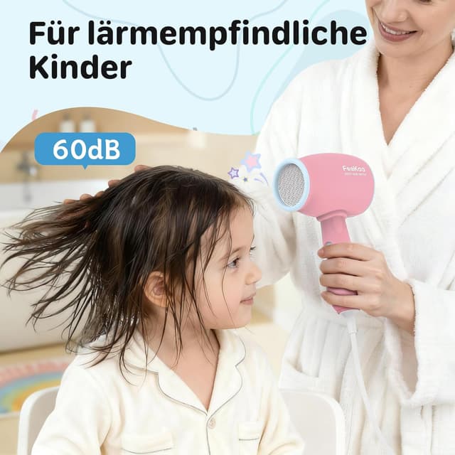 Detalle 1 de feekaa Kinderfön 550W MiniFöhn Rosa