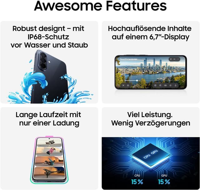 Thumbnail 6 de Samsung Galaxy A57 5G (Awesome Lilac) – schlankes 5G-Smartphone mit 50-MP-Weitwinkel und IP68