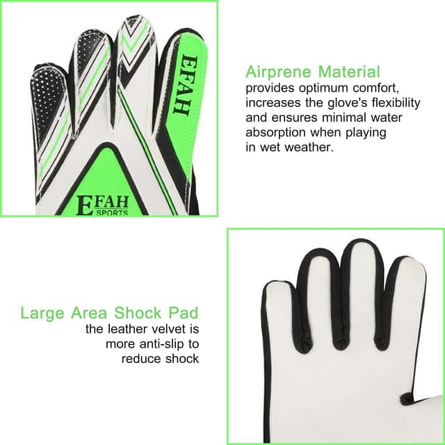 Detalle 2 de EFAH SPORTS Soccer Goalie Gloves for Kids with Strong Grips Palms
