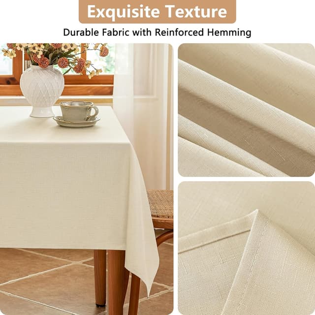 Detalle de Seenus Beige Long Table Cloth (60 x 120 in) for Rectangular 8-Foot Tables