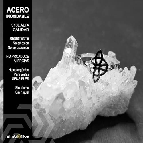 Thumbnail 6 de Simboliks Anillo Nudo de Bruja ajustable en acero inoxidable para protección mística Wicca