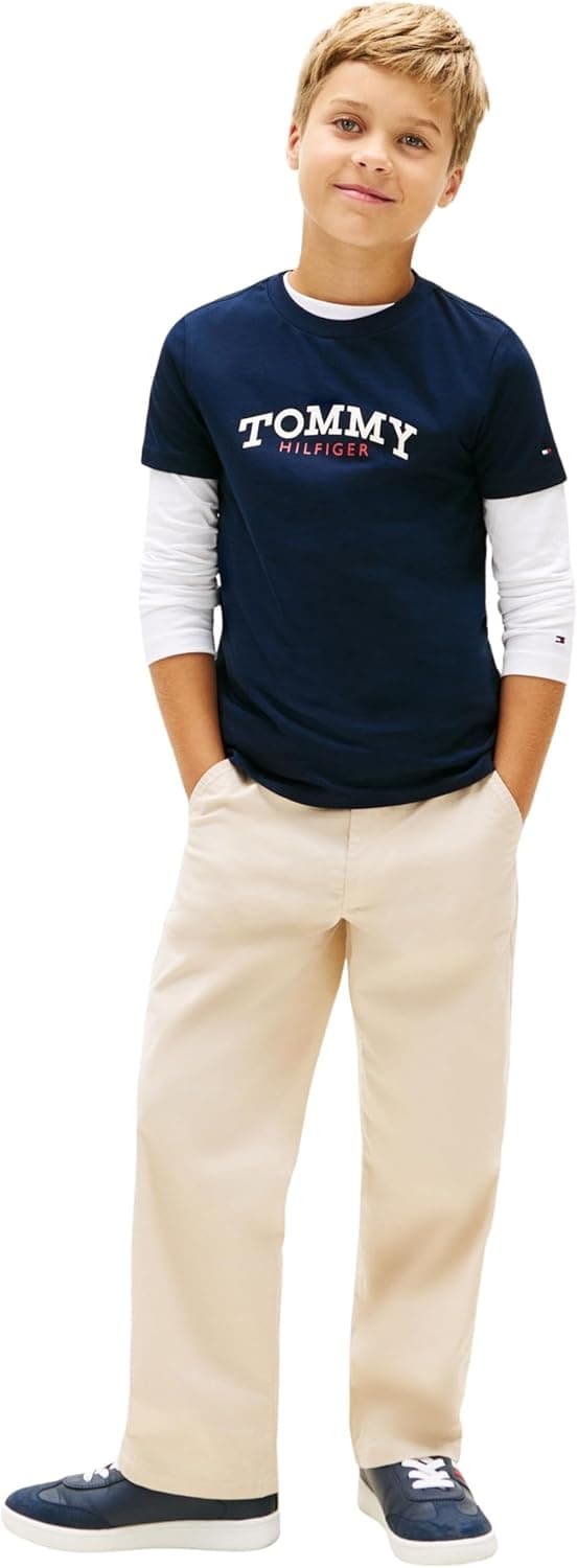 Detalle de Tommy Hilfiger Monogram Graphic T-Shirt KB0KB10263 per bambini e ragazzi (confezione da 1)