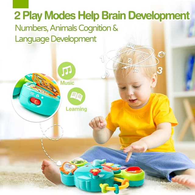 Detalle 2 de hahaland 7-in-1 Baby Piano Toy (6–12 Months) with Lights & Sounds