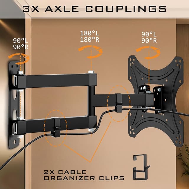 Detalle 1 de Muchen support mural TV pivotant 90°