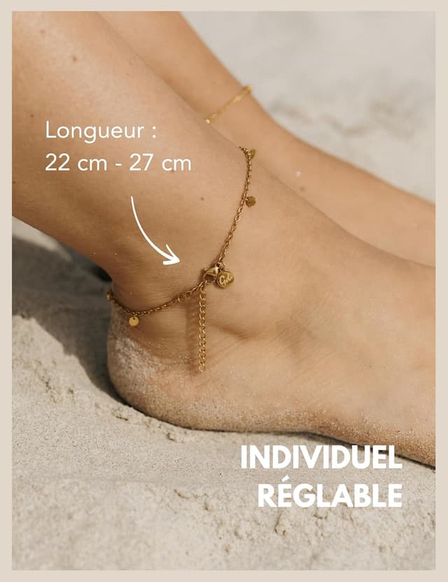 Thumbnail 3 de GD GOOD.designs Chaîne de pied à l’infini avec plaque ou pendentif (pièces en or)