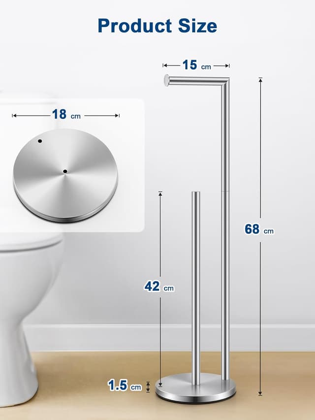 Detalle de HEETA free-standing toilet roll holder 68 x 20 x 15 cm