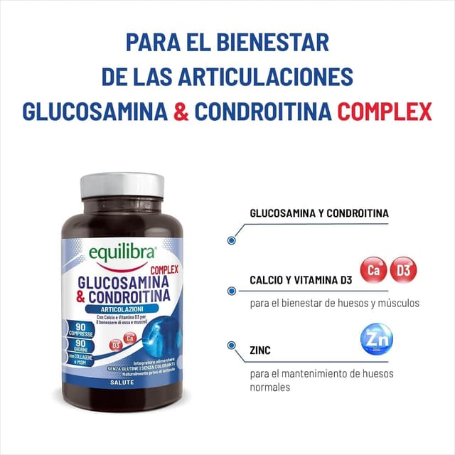 Detalle 2 de Equilibra Suplemento de Huesos con Glucosamina, Calcio y Vitamina D3 🦴