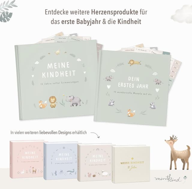 Thumbnail 6 de mintkind Erinnerungsalbum Salbei 0–10 Jahre