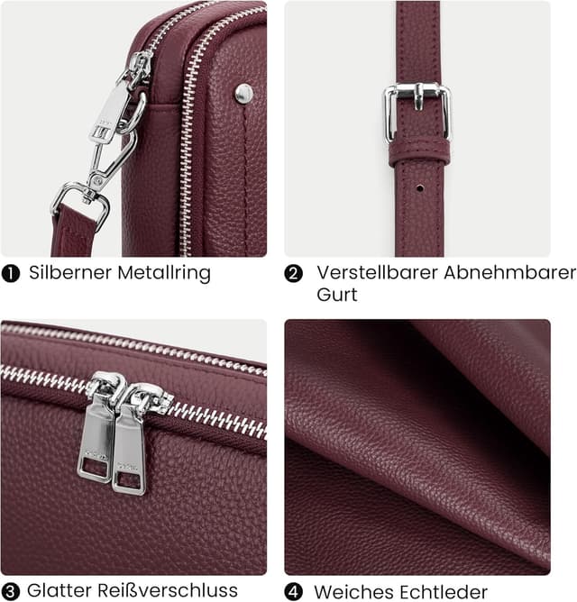 Detalle 2 de Befen Echtleder Crossbody Bag Damen klein