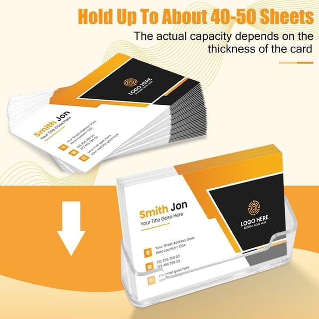 Detalle 2 de flintronic 6 pezzi porta biglietti da visita da scrivania in acrilico trasparente