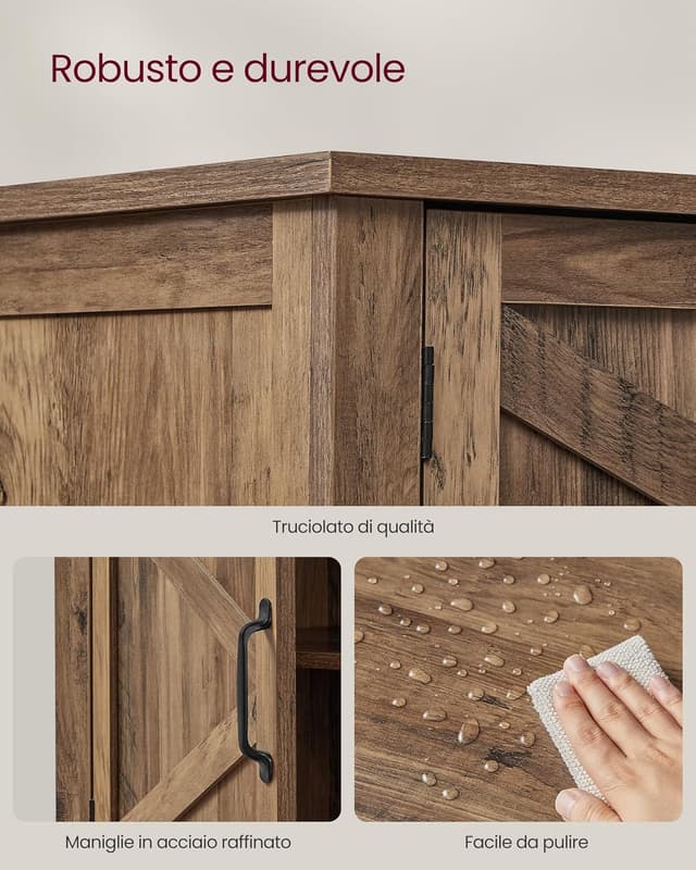 Thumbnail 6 de VASAGLE Mobiletto Porta Scarpe a 3 livelli LBC038B01, scarpiera con ripiano regolabile e manici