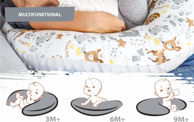 Detalle 2 de Totsy Baby cuscino allattamento e gravidanza 130 cm in grigio cervo