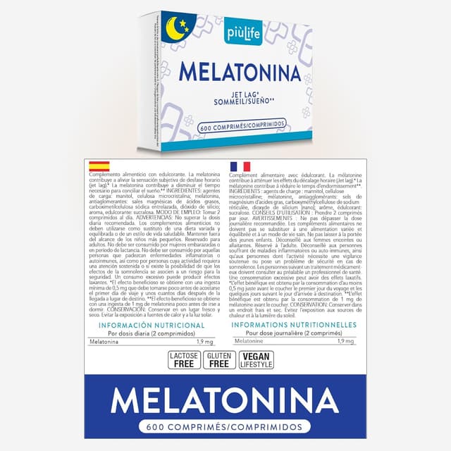 Thumbnail 6 de PiùLife Melatonine 1,9 mg 600 comprimés 😴