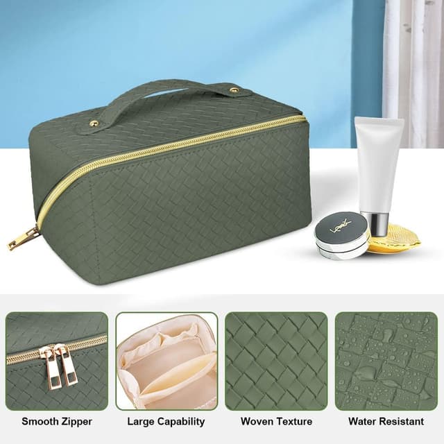 Detalle de Aucuu Borsa cosmetica da viaggio in PU impermeabile con scomparti