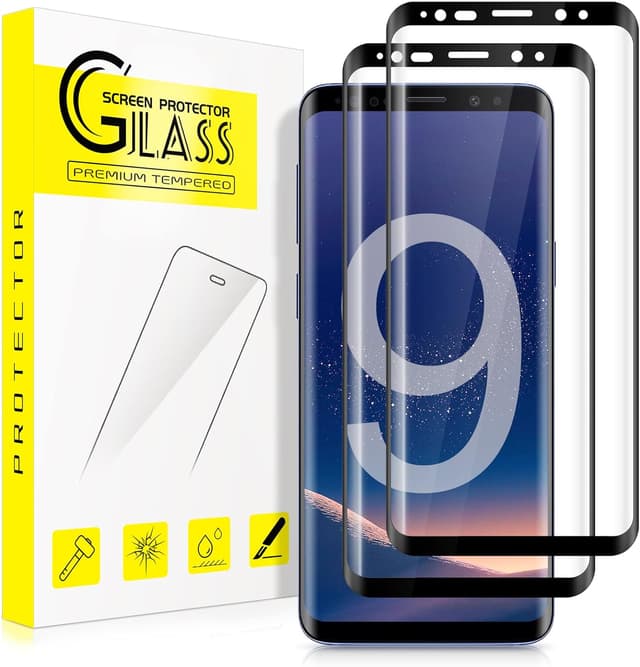 Detalle de Ecenone Schutzfolie für Samsung Galaxy S9 (2 Stück) – 9H, 0,33 mm ultradünnes 3D-Glas mit Vollabdeckung