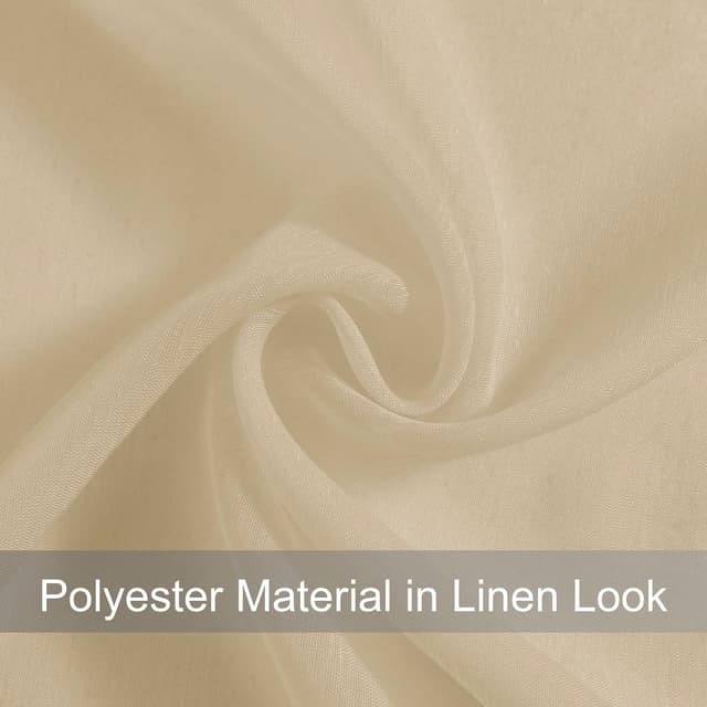 Thumbnail 4 de DWCN Lot de 2 Rideaux Voilages Beige 140x260