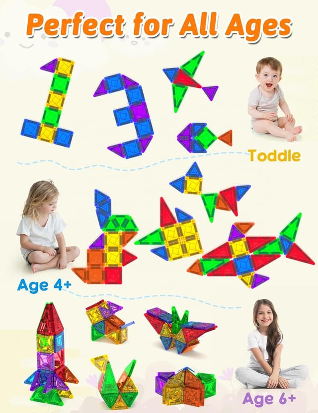 Thumbnail 3 de Riswistoy Mini Magnetic Tiles 26 Piece