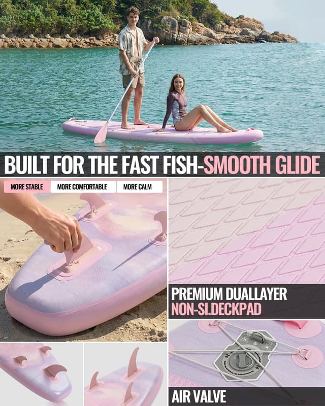 Detalle 2 de ATPROSS 11'6" x 35" Inflatable Paddle Board (450 lbs capacity) with SUP Accessories Kit & Backpack