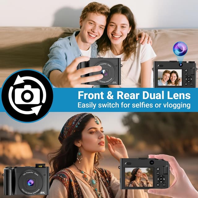 Thumbnail 1 de 4K Digital Camera 64MP Compact with 16X Zoom