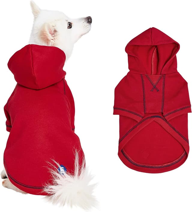 Detalle de Blueberry Pet Essentials Dog Hoodie (20 inch) – Cotton-Blend Sweatshirt with Hood, Red