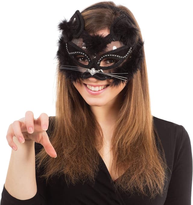 Detalle de Bristol Novelty Maschera occhi gatto nera 🎭