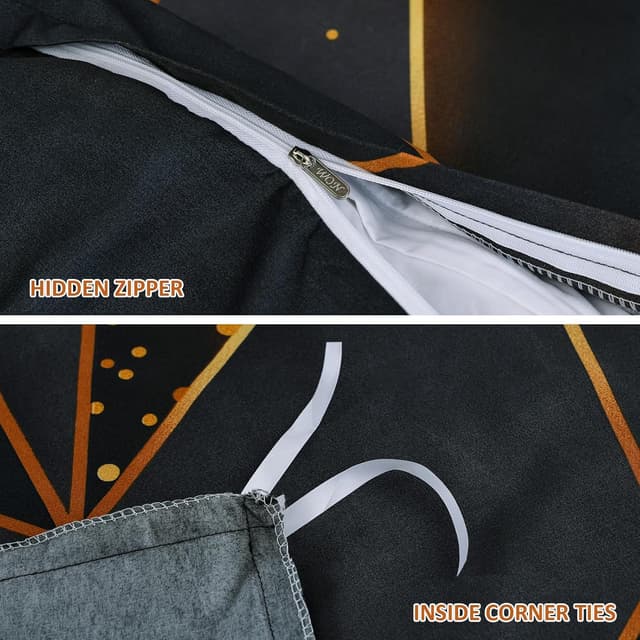 Thumbnail 6 de DJY Double Geometric Double Duvet Cover Set (200x200cm) – 3-Piece with Hidden Zipper