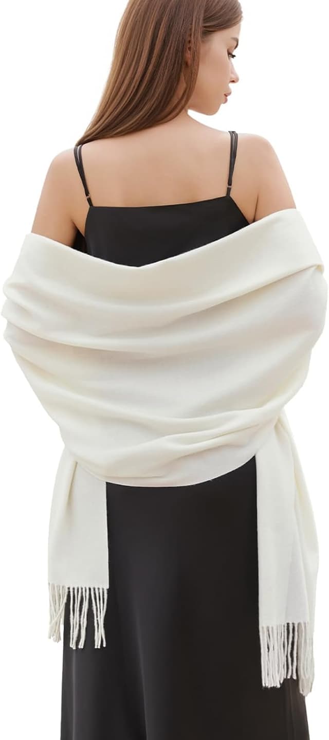 Detalle de RIIQIICHY Women’s Pashmina-Style Scarf Shawl (200cm x 70cm) for Wedding & Winter Wear