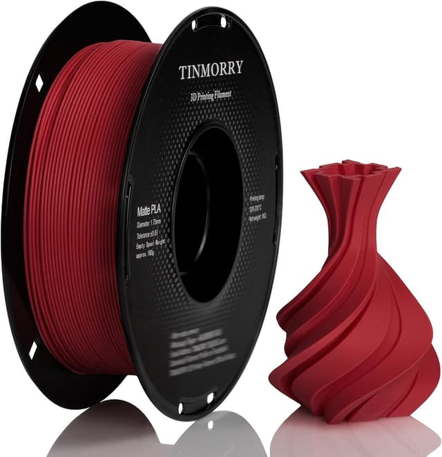 Detalle de TINMORRY PLA 1.75mm Matte Red 1kg spool for Bambu Lab FDM printers