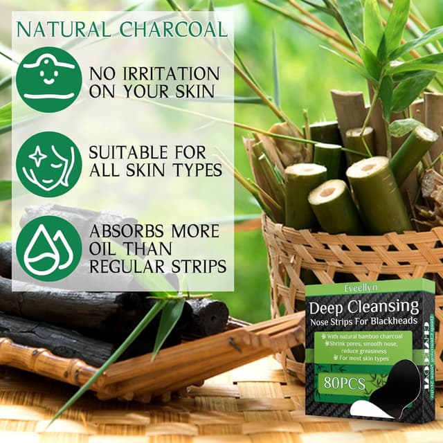 Detalle 2 de Tiras Nasales Carbón 80 unidades para poros 👃