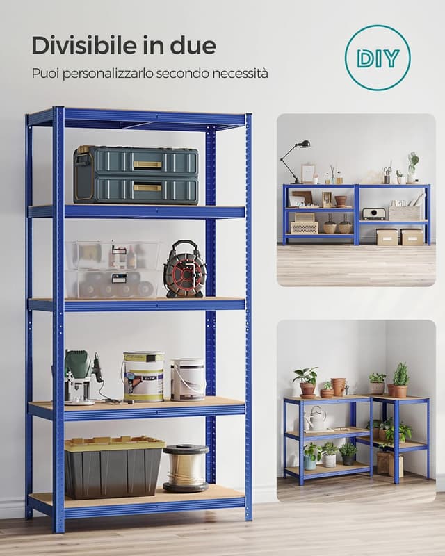 Thumbnail 6 de SONGMICS Set scaffali in metallo 50x100x200 blu GLR050Q02