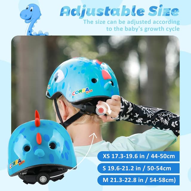 Thumbnail 6 de Atphfety Toddler Kids Bike Helmet with 3D Dino/Shark Design, Adjustable Fit, Multi-Sport, 3 Sizes