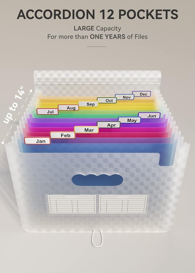 Detalle 2 de ABC life A4 Expanding File Organiser 13-pocket