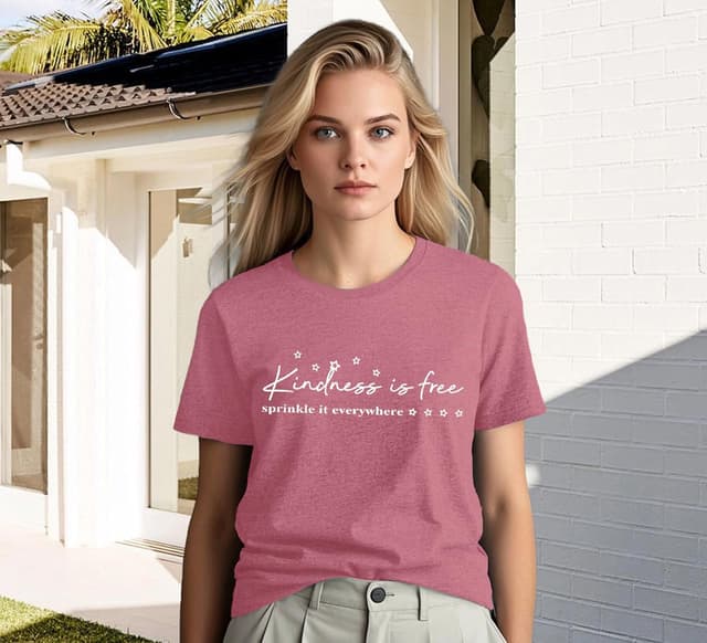 Detalle de Qskall Be Kind T Shirt, Kindness is Free