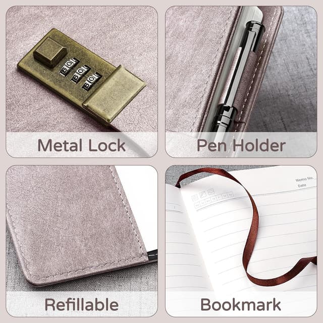 Thumbnail 3 de WEMATE Tagebuch mit Schloss A5 240 Seiten 📓