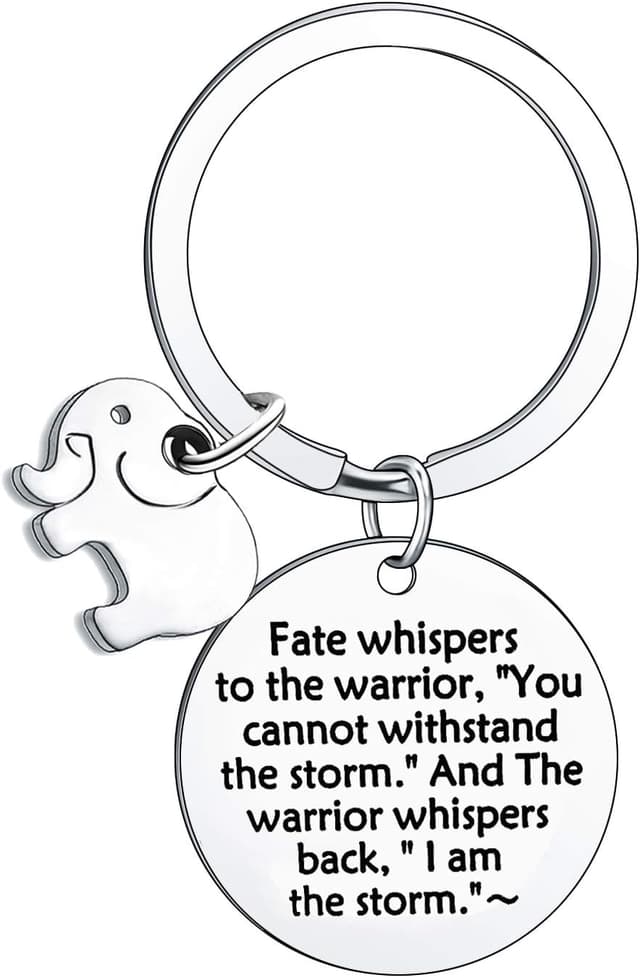 Detalle de BESPMOSP Inspirational “Don’t Forget How Strong You are” stainless steel keychain with velvet gift bag