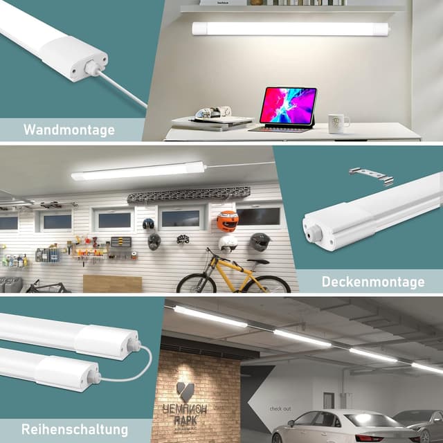 Thumbnail 5 de IEGLED Feuchtraumlampe 90 cm 30W 3300 lm