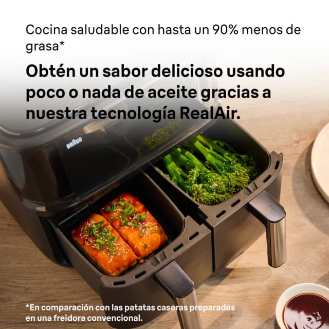 Detalle 1 de Braun TwinCook 3 TD3030BK Freidora de aire 8 L