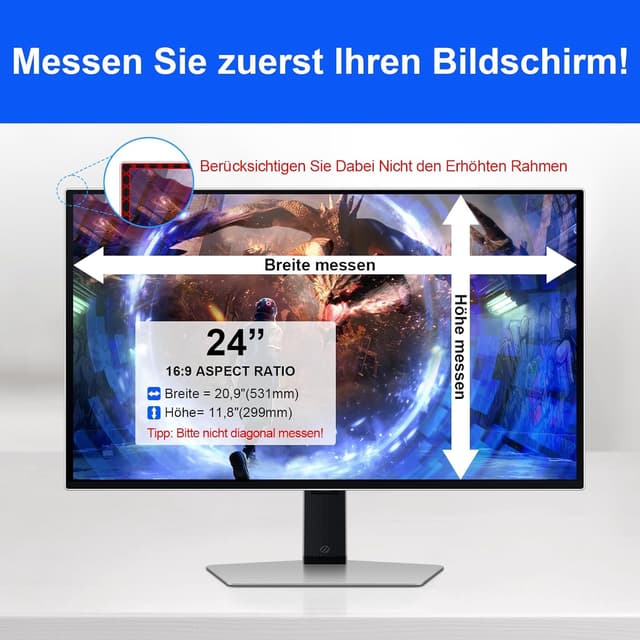 Detalle 2 de 24 Zoll Blickschutzfolie für 16:9 Monitore