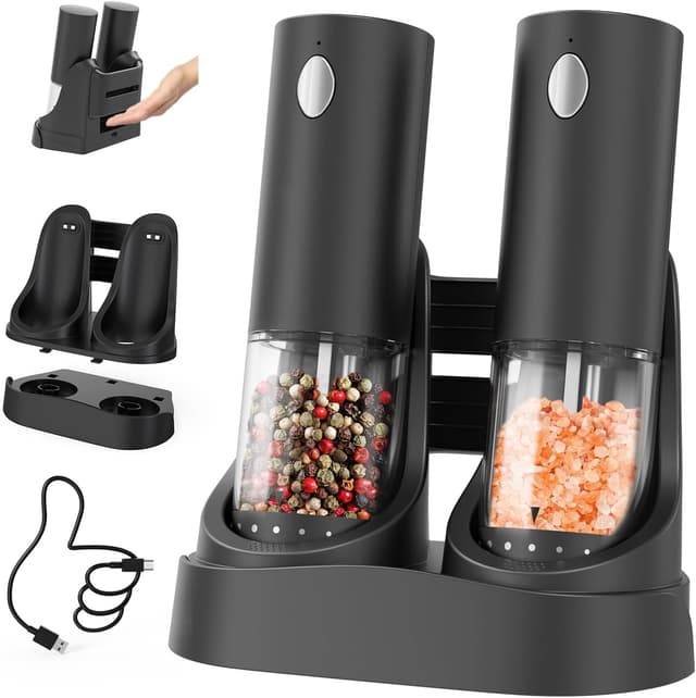 Imagen de CIRCLE JOY Electric Salt and Pepper Grinder Set 95ml 🍽 en OfertitasTOP